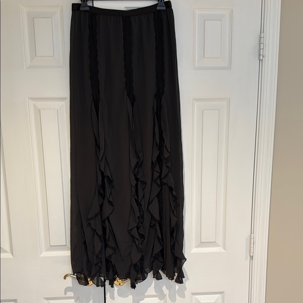 Elegant Black Ruffled Skirt